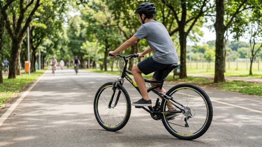 Bicicleta Caloi Andes Aro 26 21V é boa para passeios urbanos, ciclovias e caminhos recreativos leves.