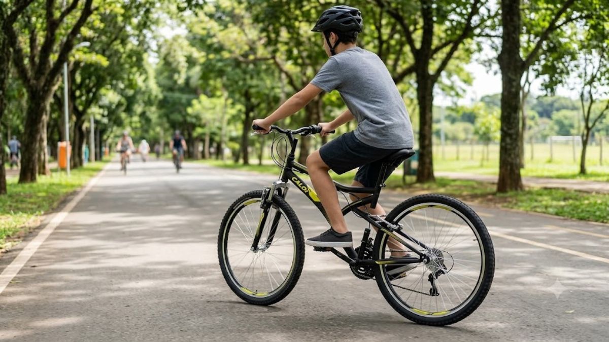 Bicicleta Caloi Andes Aro 26 21V é boa para passeios urbanos, ciclovias e caminhos recreativos leves.