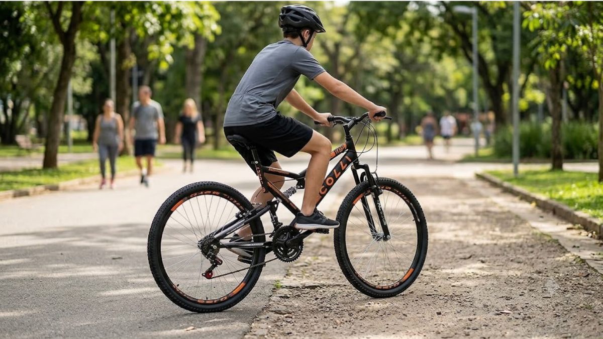 Bicicleta Colli GPS 148 Aro 26 21V é boa para passeios, ciclovias e caminhos recreativos leves.