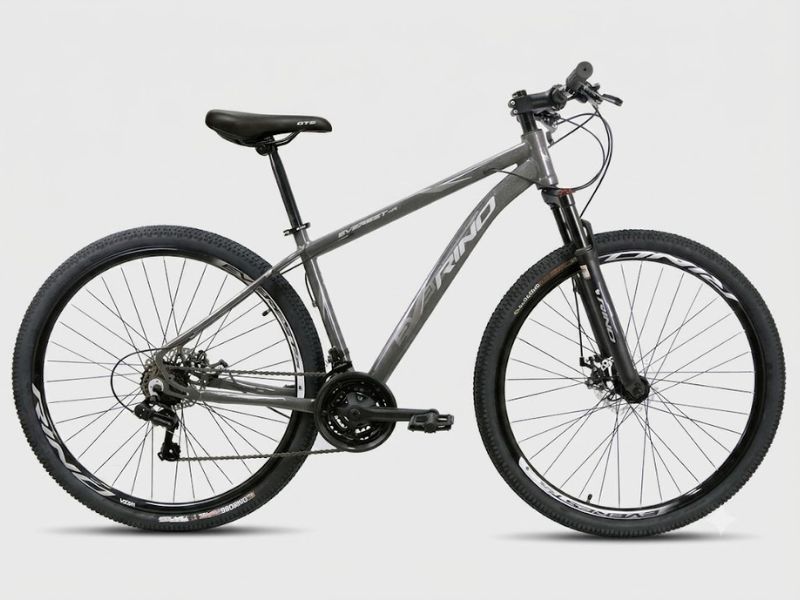Bicicleta Rino Everest Aro 29 24V é boa para iniciantes que procuram quadro de alumínio, diferentes tamanhos e suspensão dianteira.
