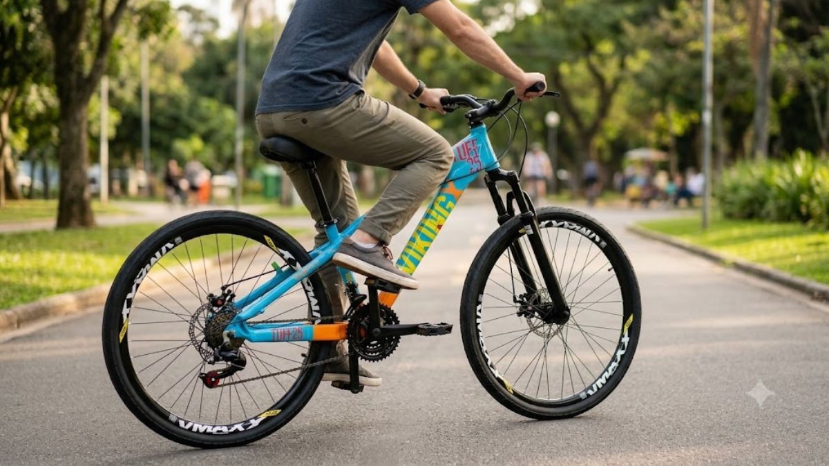 Bicicleta VikingX Tuff X-25 Aro 26 21V é boa para passeios, ciclovias e deslocamentos urbanos.